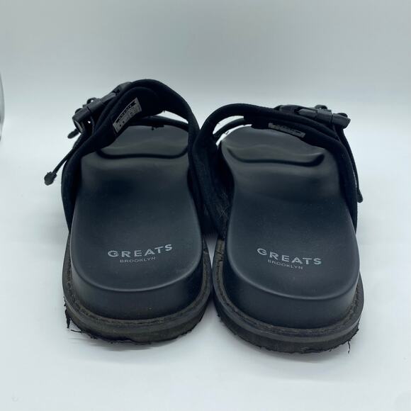 Greats Brooklyn Black Utility Slides Sandals Gorpcore Buckles Men\'s size 11
